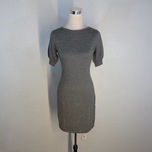 Angora blend Gray Short Sleeves Sweater dress sz PS Puffed Sleeves